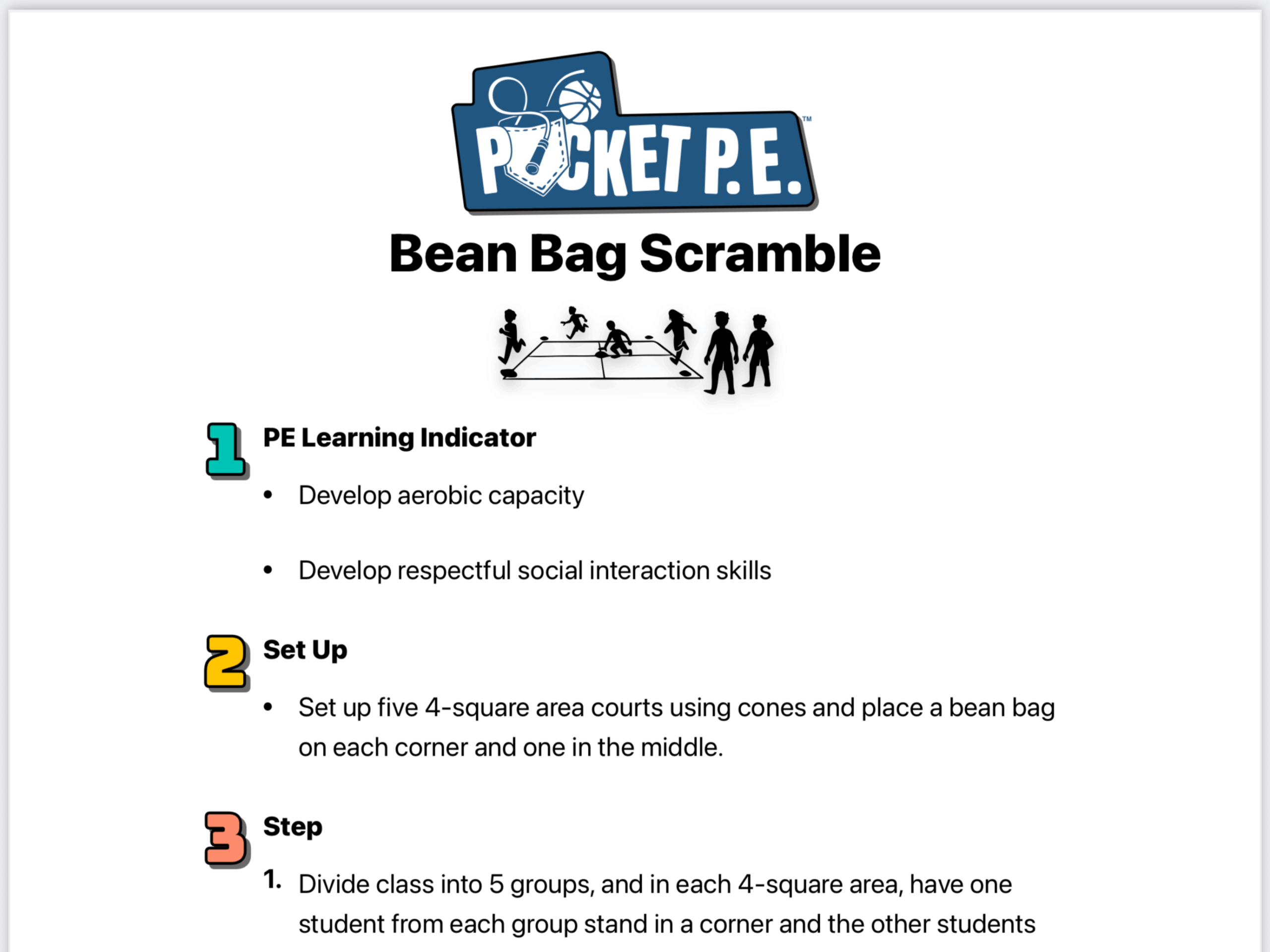 Pocket PE Printable Activity Cards